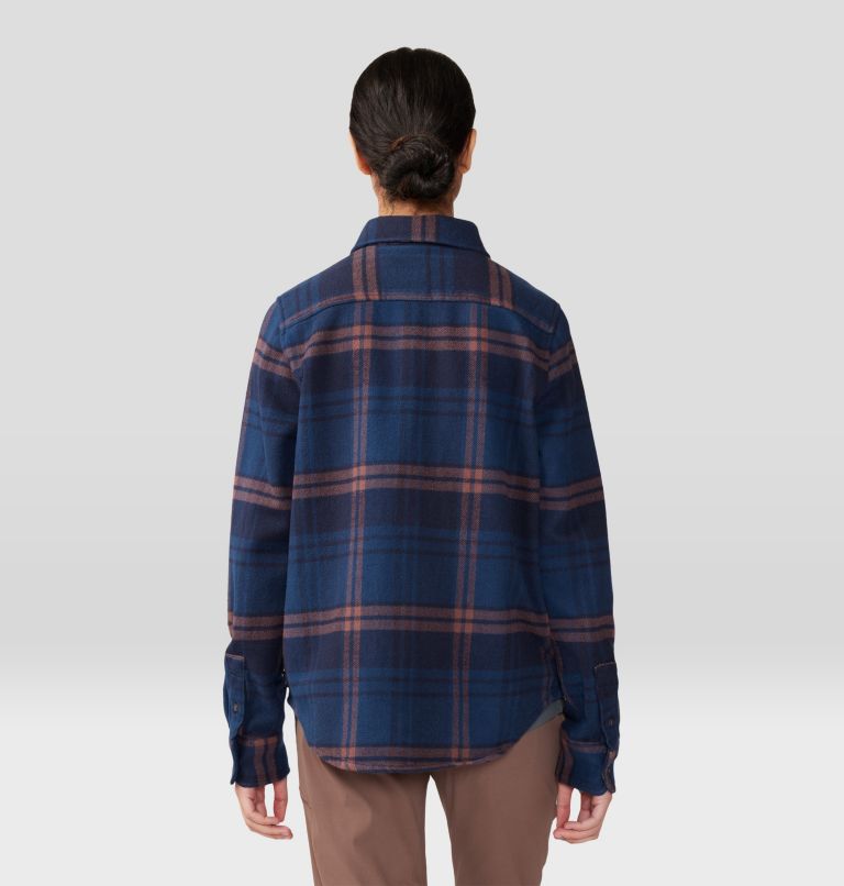Women's Plusher Long Sleeve Shirt, Color: Dark Zinc Plaid Print, image 2