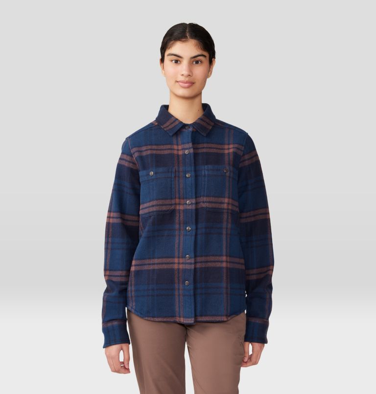 Chemise à manches longues Plusher Femme, Color: Dark Zinc Plaid Print, image 1
