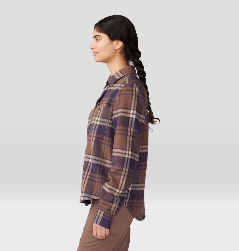 Women's Plusher Long Sleeve Shirt, Color: Blurple Plaid Print, image 3