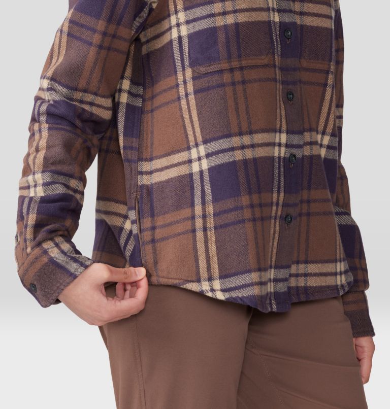 Women's Plusher Long Sleeve Shirt, Color: Blurple Plaid Print, image 5