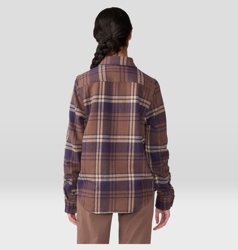 Women's Plusher Long Sleeve Shirt, Color: Blurple Plaid Print, image 2