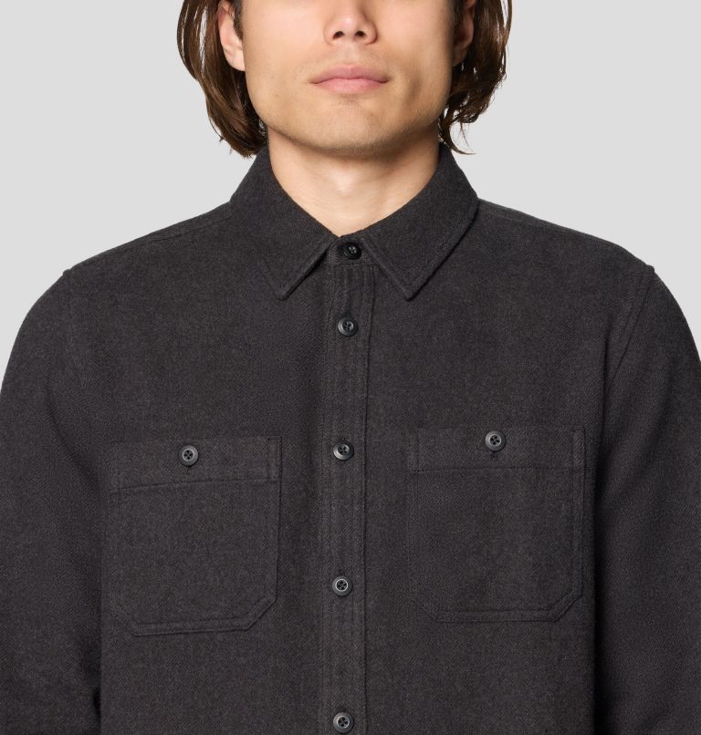 Men's Plusher Long Sleeve Shirt, Color: Black Melange, image 5