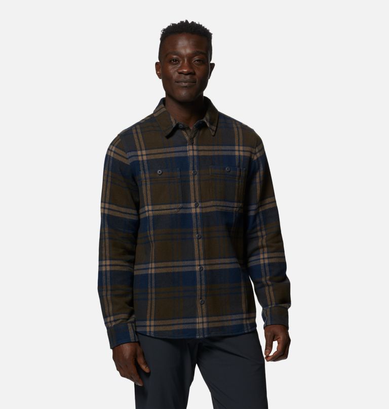 Men's Plusher Long Sleeve Shirt, Color: Ridgeline Bonfire Plaid, image 5