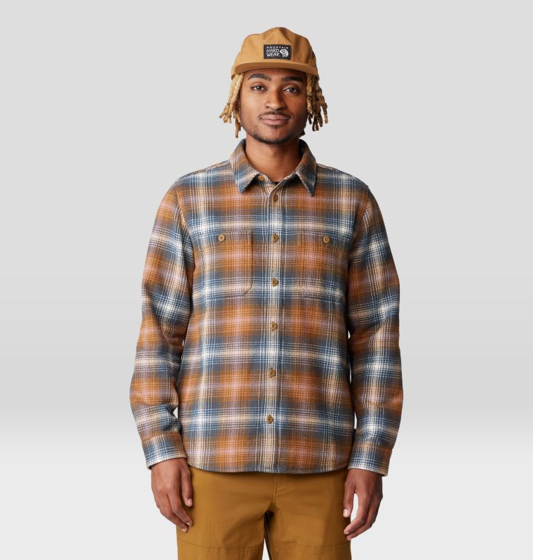 Men's Plusher Long Sleeve Shirt, Color: Golden Brown Ombre Buffalo Check Print, image 6