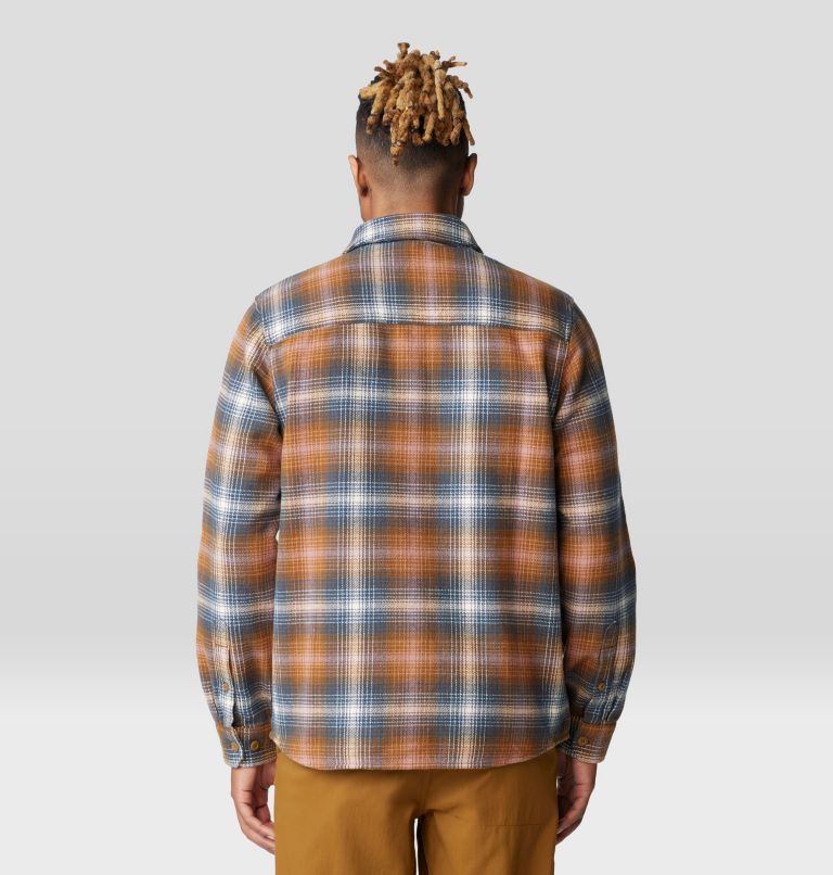 Men's Plusher Long Sleeve Shirt, Color: Golden Brown Ombre Buffalo Check Print, image 2