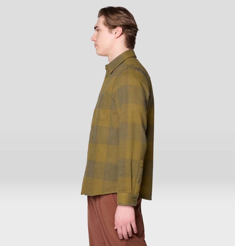 Men's Plusher Long Sleeve Shirt, Color: Combat Green Tatanka Check, image 4