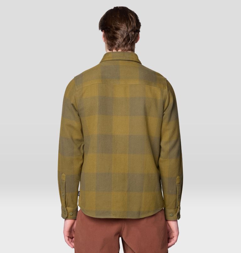 Men's Plusher Long Sleeve Shirt, Color: Combat Green Tatanka Check, image 3