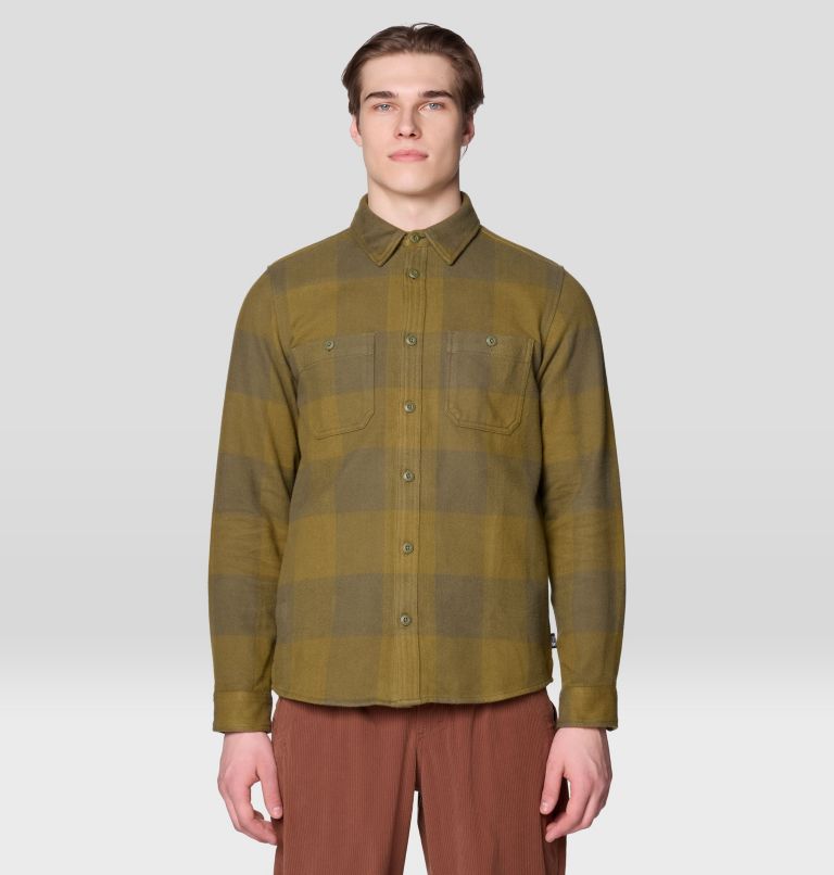 Men's Plusher Long Sleeve Shirt, Color: Combat Green Tatanka Check, image 1