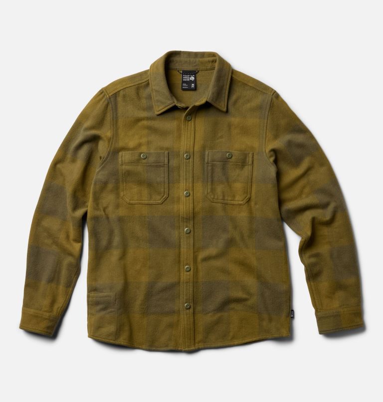 Men's Plusher Long Sleeve Shirt, Color: Combat Green Tatanka Check, image 2