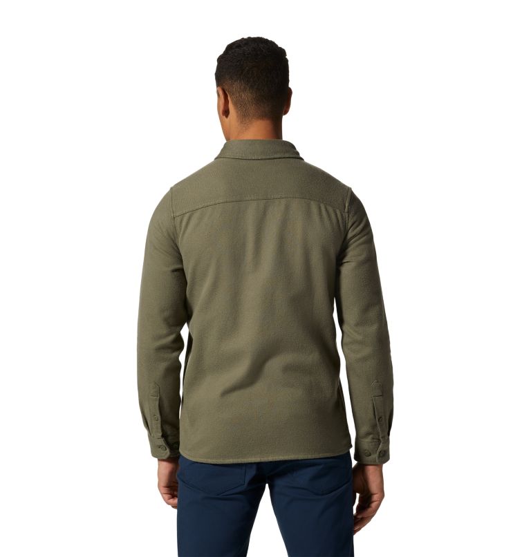 Men's Plusher Long Sleeve Shirt, Color: Stone Green