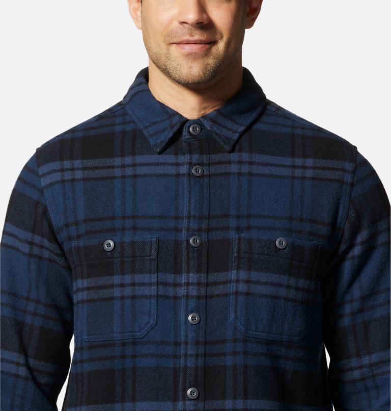 Men's Plusher Long Sleeve Shirt, Color: Hardwear Navy Bonfire Plaid, image 4