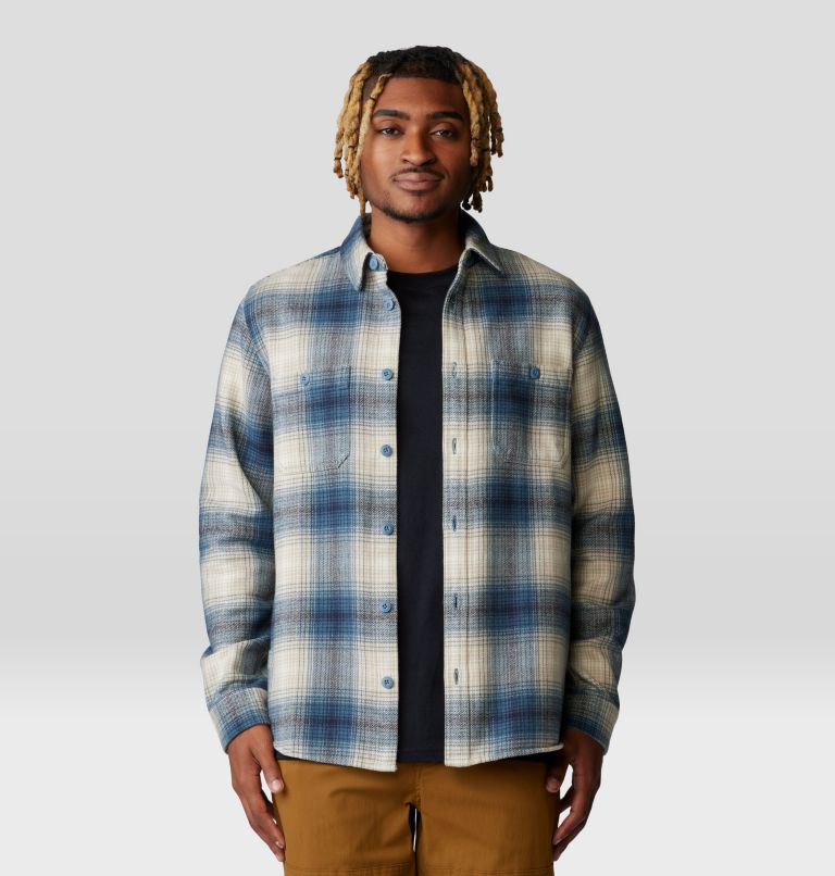 Men's Plusher Long Sleeve Shirt, Color: Adriatic Blue Ombre Buffalo Check Print, image 5