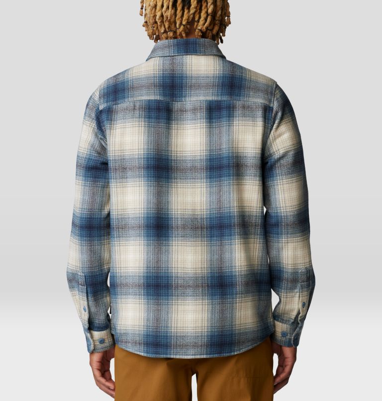 Men's Plusher Long Sleeve Shirt, Color: Adriatic Blue Ombre Buffalo Check Print, image 2