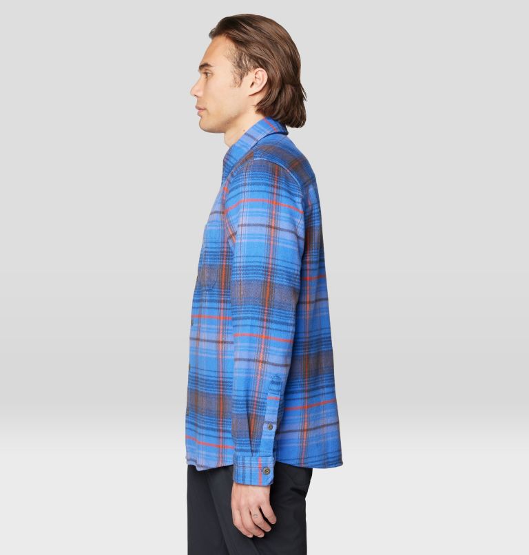 Men's Plusher Long Sleeve Shirt, Color: Arctic Sky Wyoming Plaid, image 3