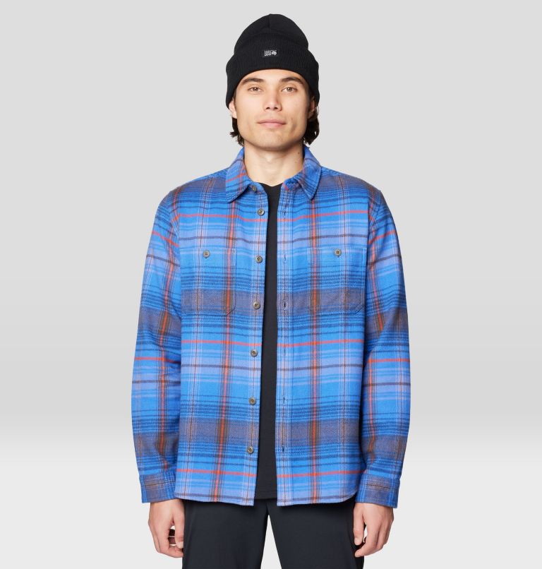 Men's Plusher Long Sleeve Shirt, Color: Arctic Sky Wyoming Plaid, image 1