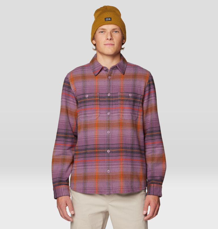 Men's Plusher Long Sleeve Shirt, Color: Dark Daze Wyoming Plaid, image 1