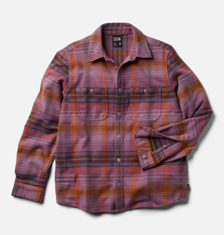 Men's Plusher Long Sleeve Shirt, Color: Dark Daze Wyoming Plaid, image 2