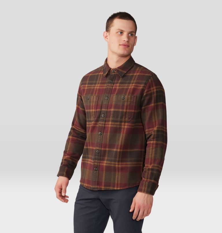Men's Plusher Long Sleeve Shirt, Color: Washed Raisin Amsterdam Plaid, image 1