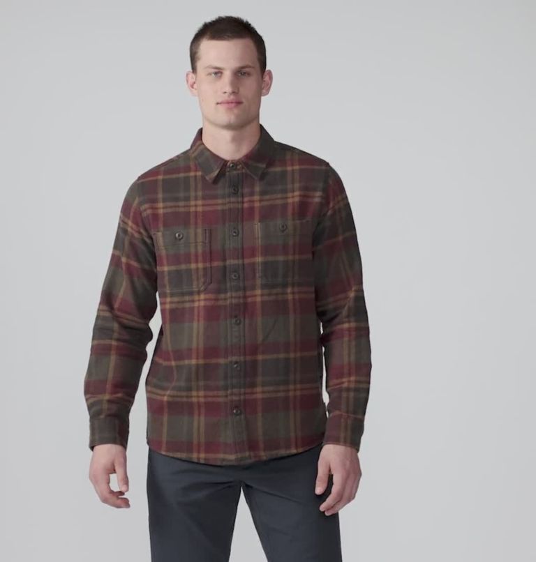 Men's Plusher Long Sleeve Shirt, Color: Washed Raisin Amsterdam Plaid