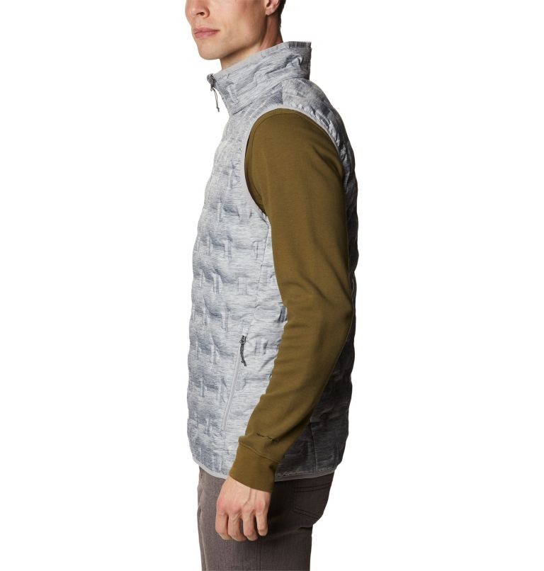 Men's Delta Ridge Down Vest, Color: Columbia Grey Heather, image 3