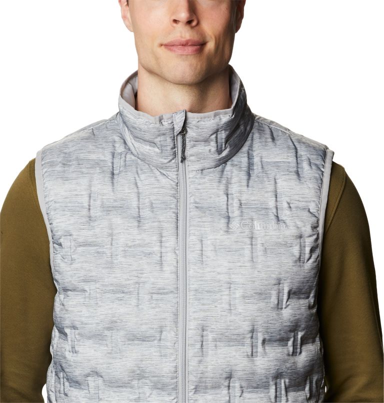 Men's Delta Ridge Down Vest, Color: Columbia Grey Heather, image 4