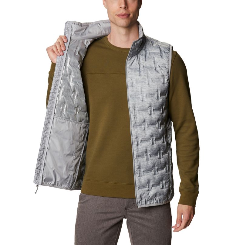 Men's Delta Ridge Down Vest, Color: Columbia Grey Heather, image 5