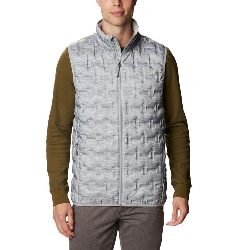 Men's Delta Ridge Down Vest, Color: Columbia Grey Heather, image 1