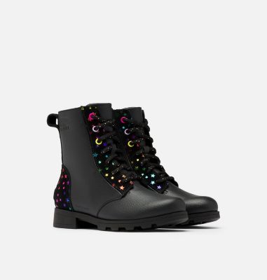 Youth Emelie&trade; Short Lace Boot YOUTH EMELIE&trade; SHORT LACE | 242 | 1, Black, 3/4 front