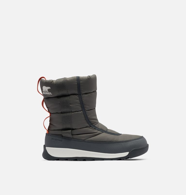 Youth Whitney II Puffy Mid Winter Boot, Color: Quarry, Sea Salt, image 1
