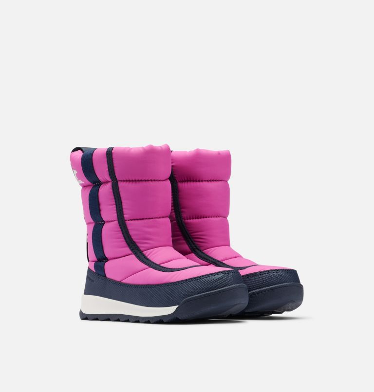 Thumbnail: Youth Whitney II Puffy Mid Boot, Color: Bright Lavender, Collegiate Navy, image 2