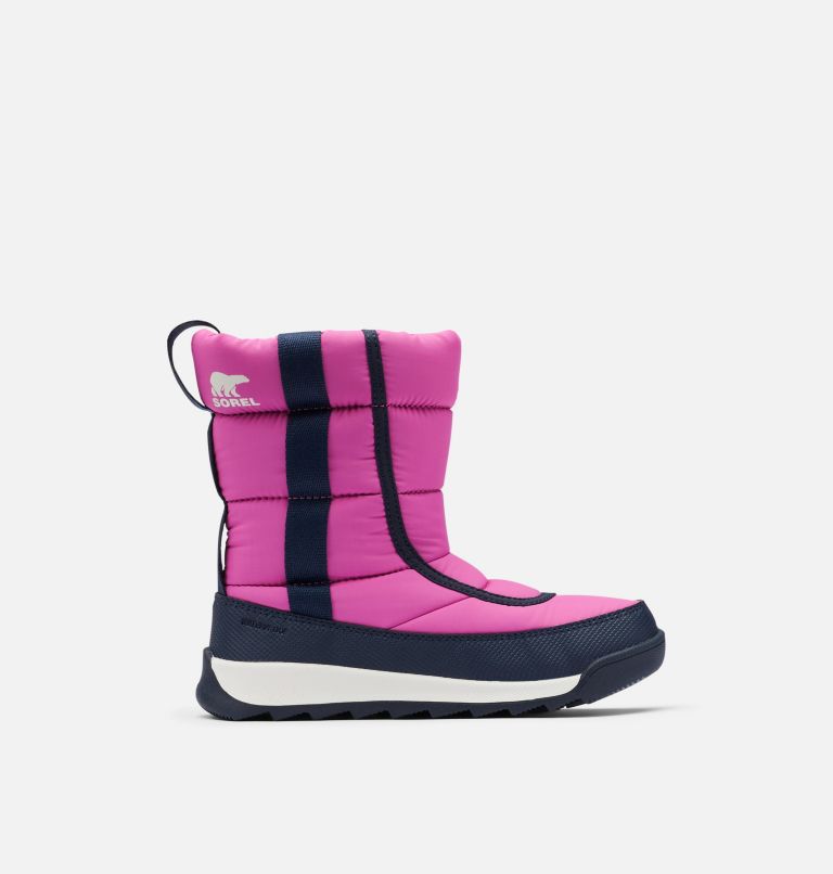 Thumbnail: Youth Whitney II Puffy Mid Boot, Color: Bright Lavender, Collegiate Navy, image 1