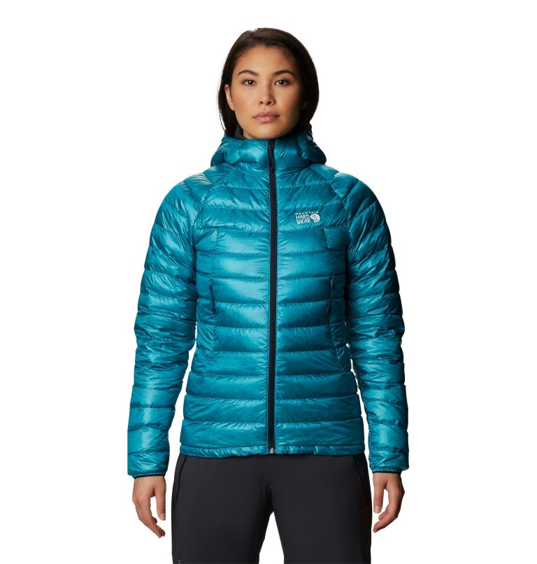 Women's Phantom Down Hooded Jacket, Color: Traverse, image 1