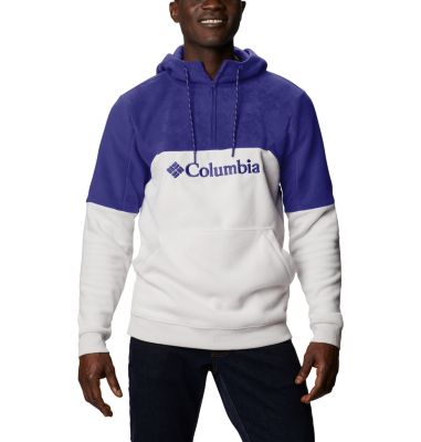 Men's Columbia Lodge&trade; II Fleece Hoodie Columbia Lodge&trade; II Fleece Hoodie | 023 | XL, Nimbus Grey Heather, Purple Quartz, front