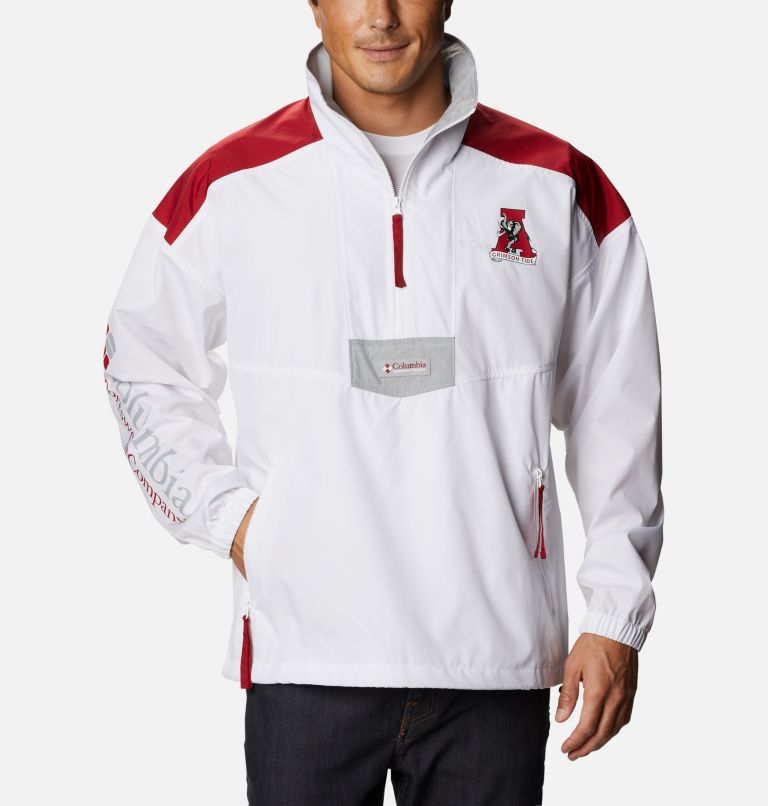 Men's Collegiate Santa Ana Anorak Jacket - Alabama, Color: ALA - White, Red Velvet, Columbia Grey