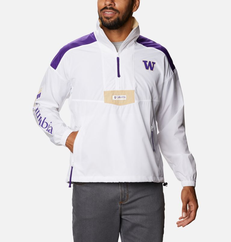 Men's Collegiate Santa Ana Anorak Jacket - Washington, Color: UW - White, UW Purple, Sierra Tan