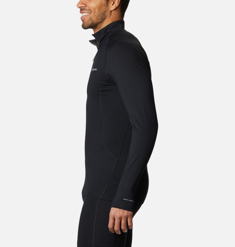 Men's Omni-Heat 3D Knit Half Zip Baselayer Shirt, Color: Black
