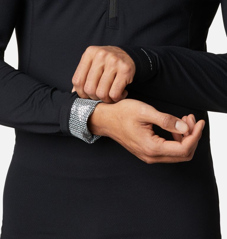 Men's Omni-Heat 3D Knit Half Zip Baselayer Shirt, Color: Black, image 6