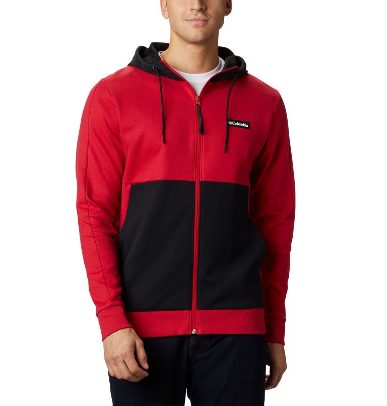 Men's Mountain View Omni-Heat Full Zip Hoodie, Color: Mountain Red, White, image 1