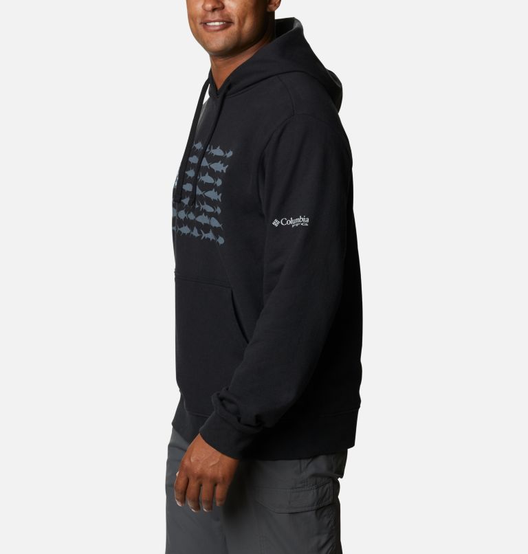Chandail à capuchon PFG Fish Flag pour homme, Color: Black, Graphite, image 3