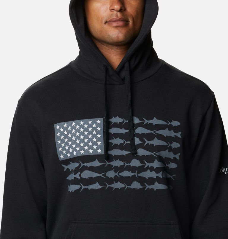 Chandail à capuchon PFG Fish Flag pour homme, Color: Black, Graphite, image 4