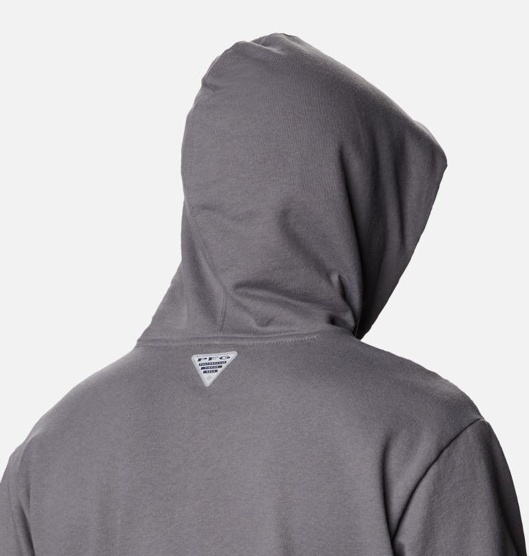 Men's PFG Fish Flag Hoodie, Color: City Grey, CAN Fish Flag, image 5