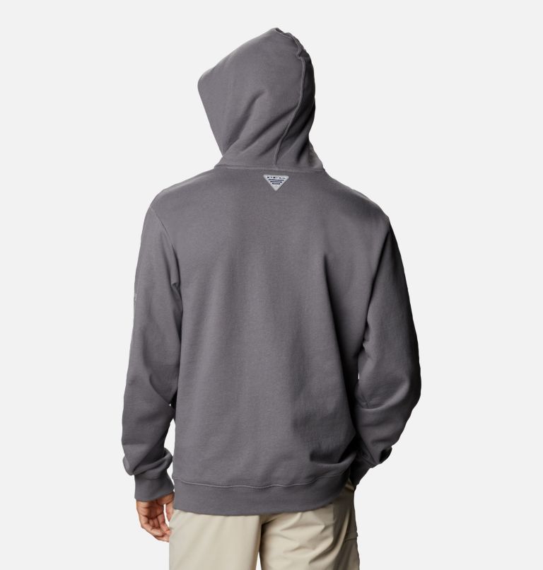 Men's PFG Fish Flag Hoodie, Color: City Grey, CAN Fish Flag, image 2