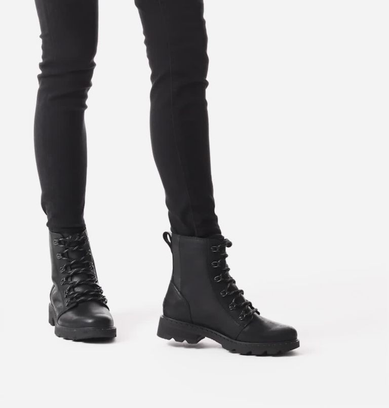 sorel lennox lace women's boots black