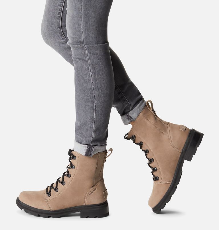 Women's Lennox Lace Waterproof Boot, Color: Omega Taupe, Black