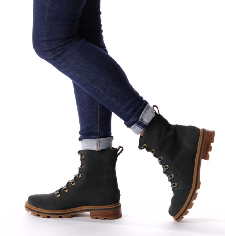 sorel lennox lace women's boots black