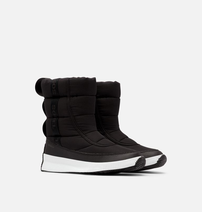 OUT N ABOUT&trade; PUFFY MID | 010 | 9 Women's Out N About&trade; Puffy Mid Boot, Black, 3/4 front