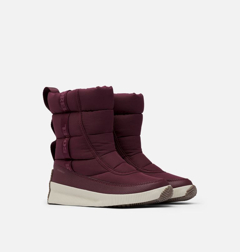 OUT N ABOUT&trade; PUFFY MID | 543 | 9 Women's Out N About&trade; Puffy Mid Boot, Epic Plum, 3/4 front