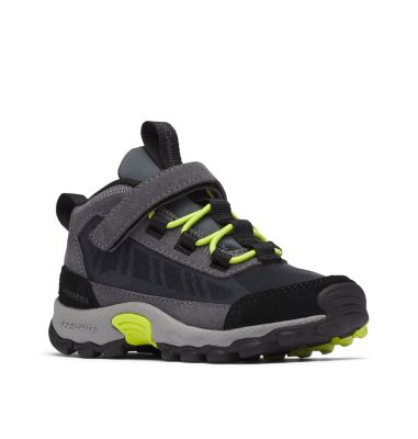 Kids' Flow Borough Shoe CHILDRENS FLOW&trade; BOROUGH | 053 | 10, Graphite, Acid Green, 3/4 front