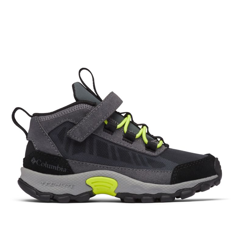 Kids' Flow Borough Shoe, Color: Graphite, Acid Green, image 1