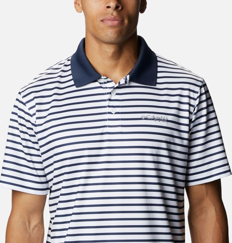 Men's Super Skiff Cast Polo, Color: Collegiate Navy, White Stripe, image 4